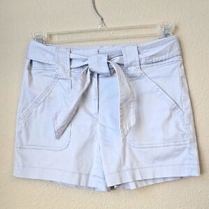 Women's Light Blue Tie-Waist Shorts